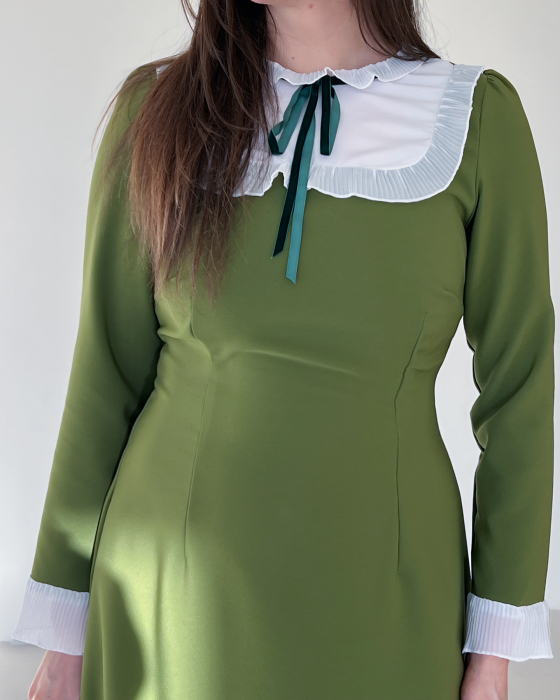 rochie Paris culoare verde kaki [2]