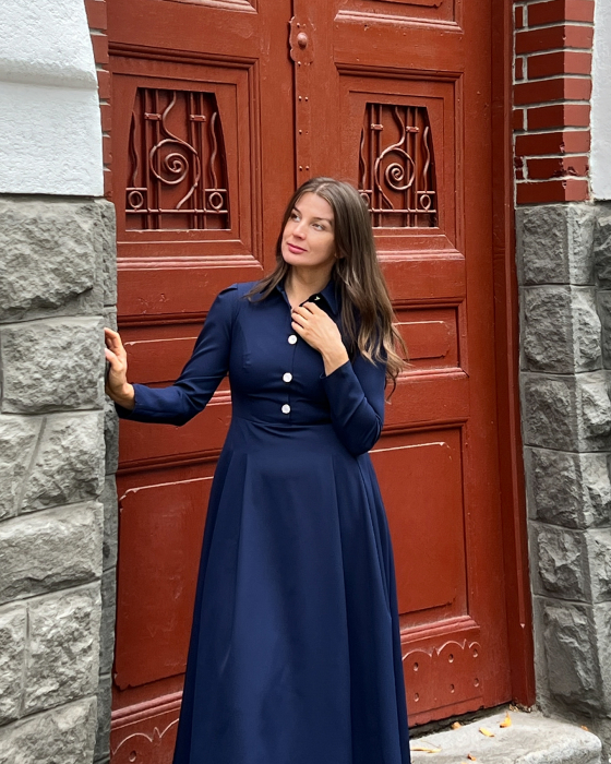 Rochie Whisper Navy – Rochie midi elegantă Aroer Studio [2]