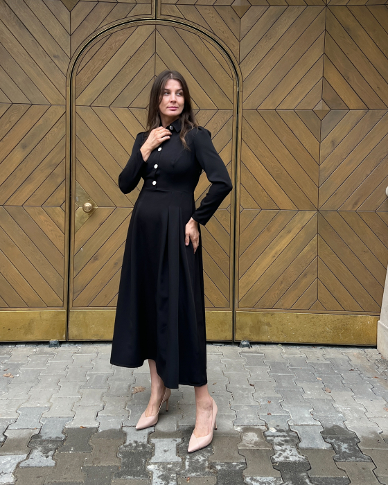 Rochie Whisper Noir – Rochie midi elegantă Aroer Studio [1]