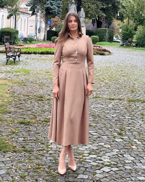 Rochie Whisper SoftPink – Rochie midi elegantă Aroer Studio [1]