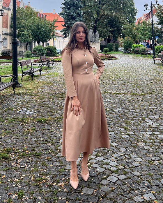 Rochie Whisper SoftPink – Rochie midi elegantă Aroer Studio [2]