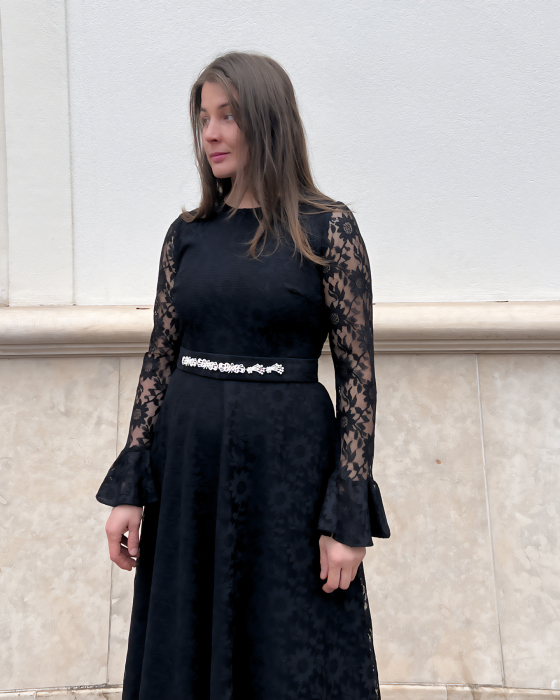 Rochie Wistful  Noir – Rochie midi elegantă Aroer Studio [2]