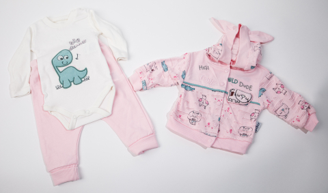 Fete - Set 3 piese DIno Cute PinK