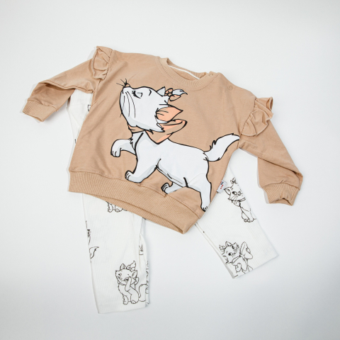 Fete - Set 2 piese Cute Kitty Style Crem