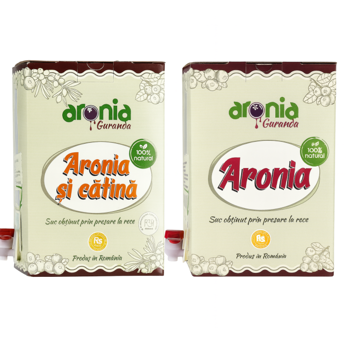 Pachet Suc Aronia & Aronia cu Cătină – 100% Natural, Presat la Rece, Fără Zahăr [1]