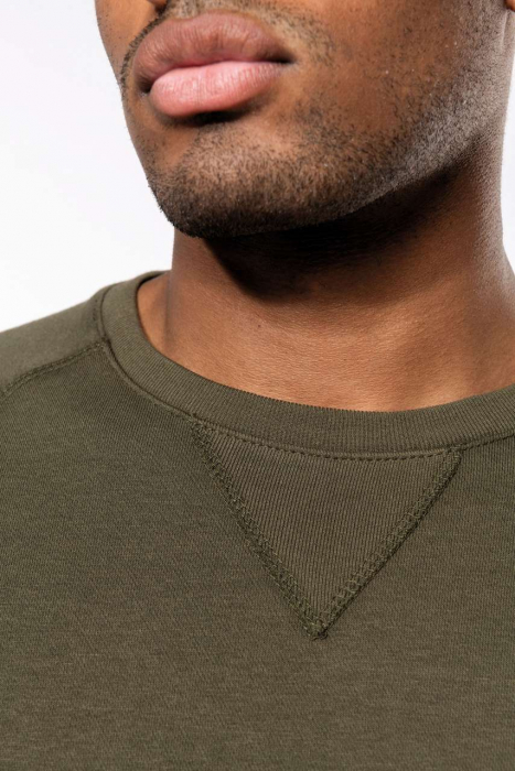 Bluza barbati, calduroasa, groasa, 80% bumbac organic si 20% poliester reciclat, casual, eleganta, cu maneca lunga, 300 g/m2, Mossy Green [2]