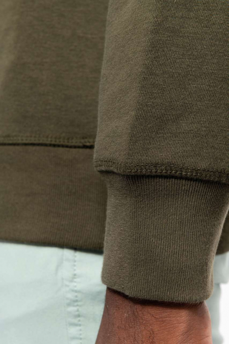 Bluza barbati, calduroasa, groasa, 80% bumbac organic si 20% poliester reciclat, casual, eleganta, cu maneca lunga, 300 g/m2, Mossy Green [4]