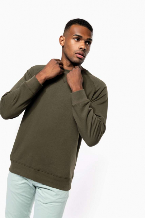 Bluza barbati, calduroasa, groasa, 80% bumbac organic si 20% poliester reciclat, casual, eleganta, cu maneca lunga, 300 g/m2, Mossy Green [6]