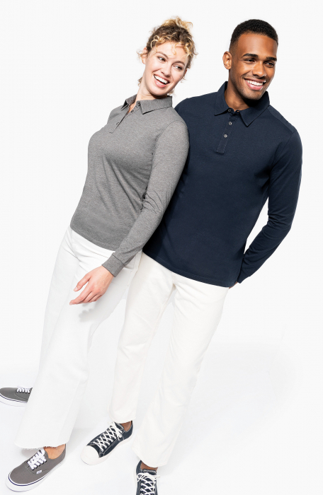 Bluza barbati de bumbac, tricot jerseu, eleganta, cu maneca lunga, fenta cu nasturi metalici, 180 g/m2, Bleumarin [5]