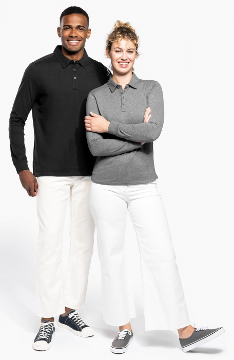 Bluza barbati de bumbac, tricot jerseu, eleganta, cu maneca lunga, fenta cu nasturi metalici, 180 g/m2, Negru [5]