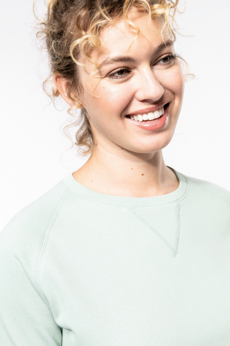 Bluza dama, Bumbac Organic 80%, material foarte moale flausat frantuzesc, calduroasa, croiala relaxata, lejera, Sage [3]