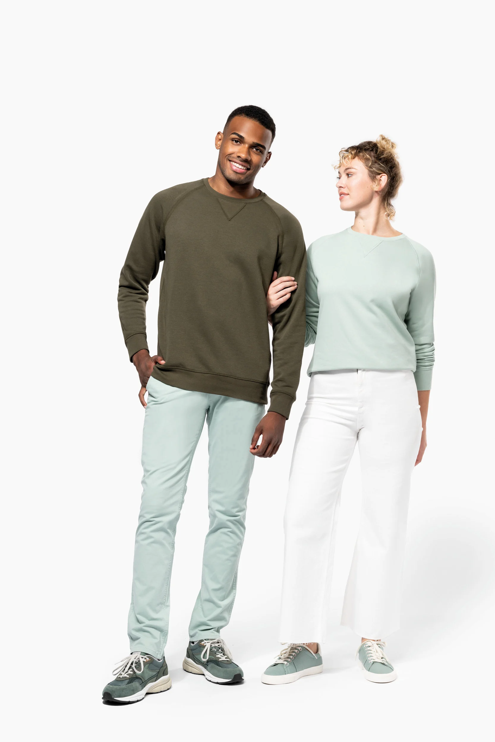 Bluza dama, Bumbac Organic 80%, material foarte moale flausat frantuzesc, calduroasa, croiala relaxata, lejera, Sage [11]