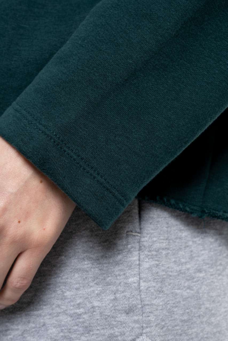 Bluza dama, Bumbac Organic foarte Moale Flausat Frantuzesc, croiala relaxata, lejera, cu gat larg,  Light Grey Heather [10]