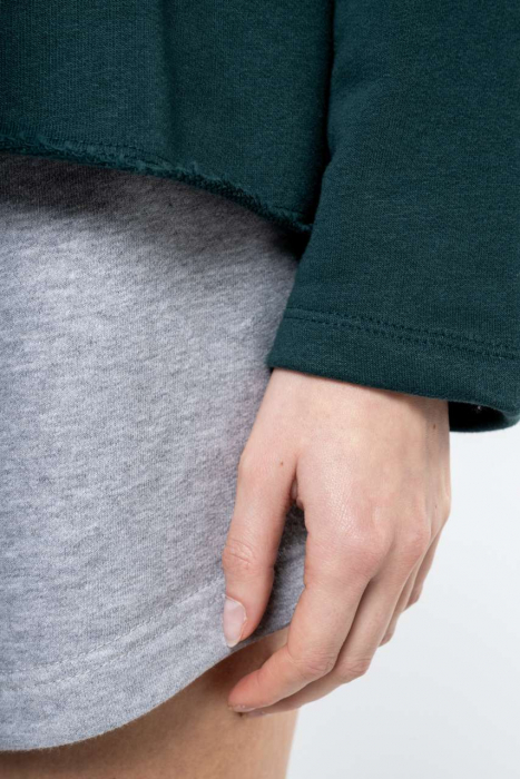 Bluza dama, Bumbac Organic foarte Moale Flausat Frantuzesc, croiala relaxata, lejera, cu gat larg, Roz, S/M [7]