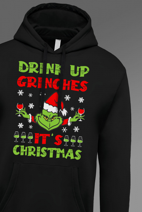 Hanorac barbati cu imprimeu, Craciun - Drink Up Grinches [4]