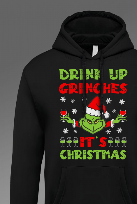 Hanorac barbati cu imprimeu, Craciun - Drink Up Grinches [3]