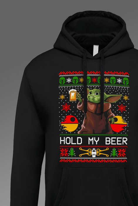 Hanorac barbati cu imprimeu, Craciun - Hold my Beer [3]