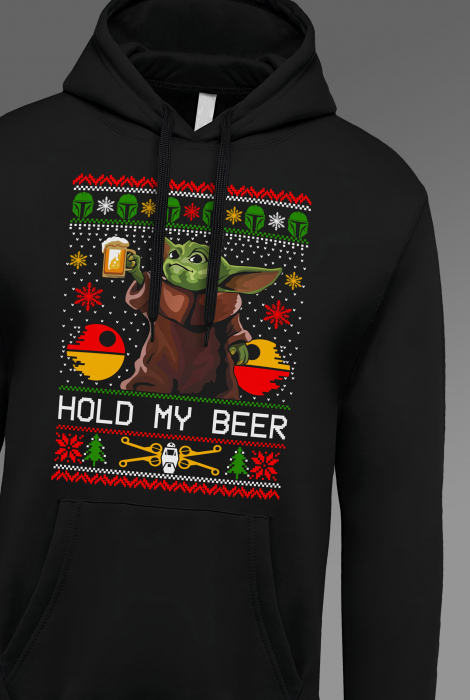 Hanorac barbati cu imprimeu, Craciun - Hold my Beer [4]