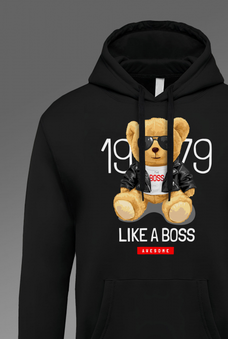 Hanorac barbati cu imprimeu, Like a boss [3]