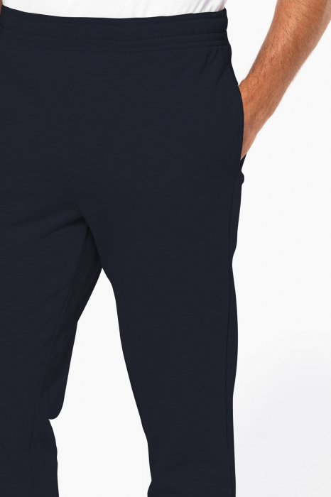 Pantaloni barbati, de trening, bumbac, 2 buzunare laterale, banda elastica, prindere in talie cu snur, grosi densitate 280 g/m2, Navy [4]