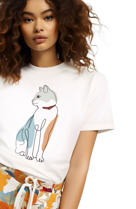 Tricou dama, Pisica, Abstract Cat [2]