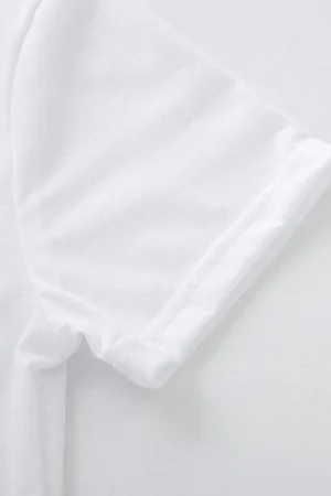 Tricou Copii din Bumbac Organic 100%, Material Sustenabil, Certificat Controlunion, Peta Vegan Approved, Densitate 175g/m2, Alb, 6 ani [3]