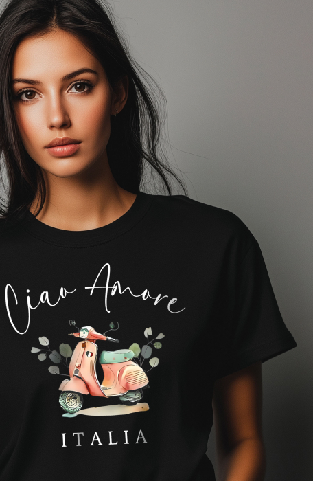 Tricou dama, Ciao Amore, Italia, Negru [3]