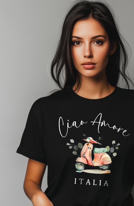 Tricou dama, Ciao Amore, Italia, Negru [2]