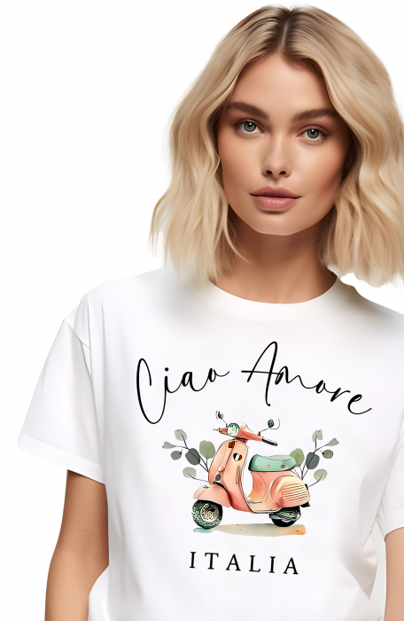 Tricou dama, Ciao Amore, Italia, Alb [2]