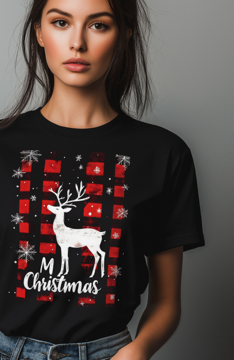 Tricou dama, Craciun, Ren - Reindeer Christmas [3]