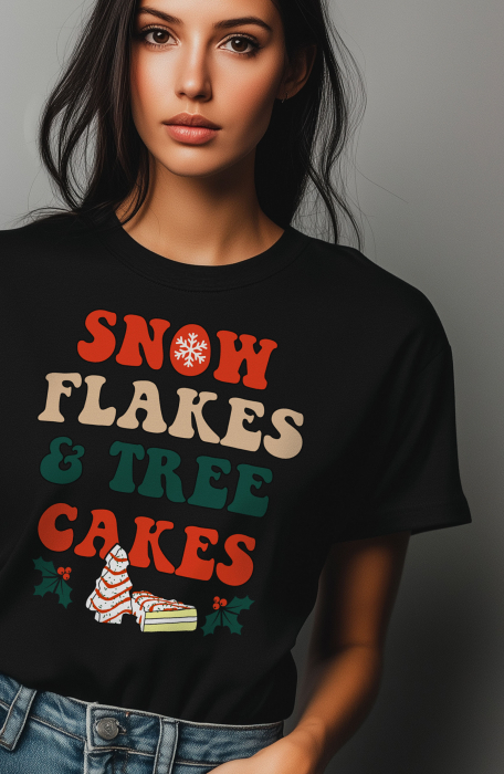 Tricou dama, Craciun, Fulgi de zapada, Brazi si Prajituri [3]