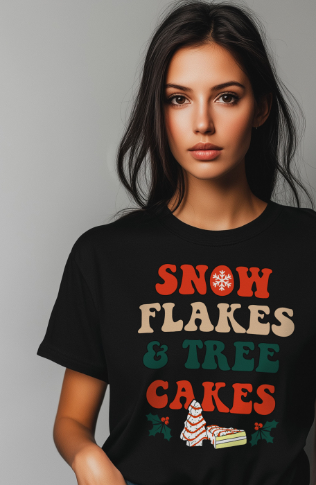 Tricou dama, Craciun, Fulgi de zapada, Brazi si Prajituri [2]