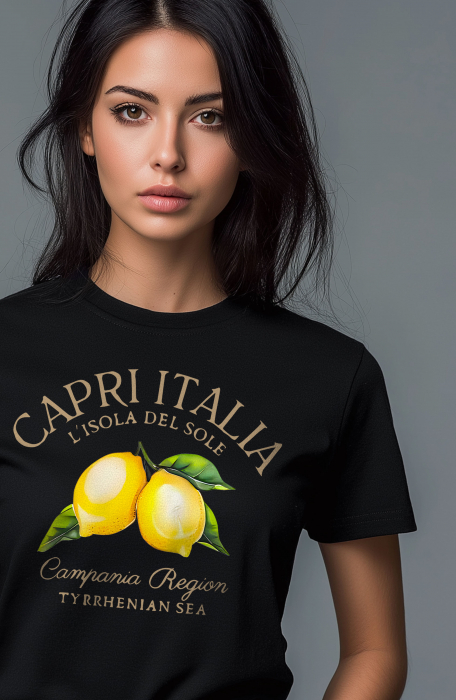 Tricou dama, Capri Italia, Del Sole, Negru [3]