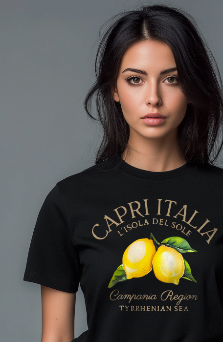 Tricou dama, Capri Italia, Del Sole, Negru [2]