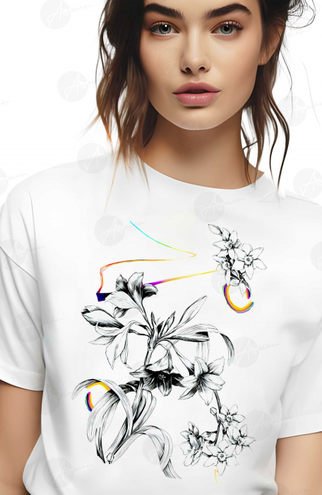 Tricou dama, Draw flowers [3]