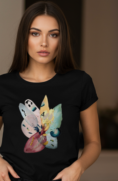 Tricou dama, Flori, Abstract Flower Watercolor [2]