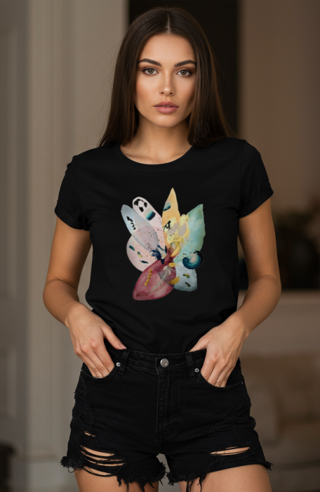 Tricou dama, Flori, Abstract Flower Watercolor [3]