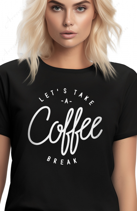 Tricou dama, Coffee Break Negru [3]