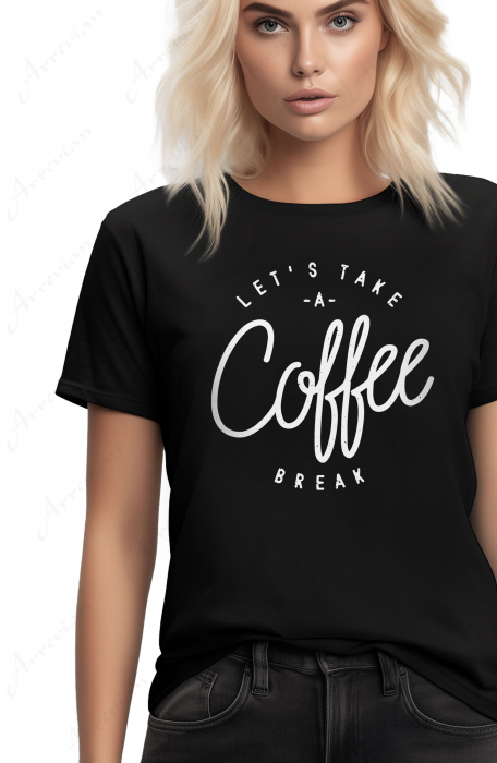 Tricou dama, Coffee Break Negru [2]