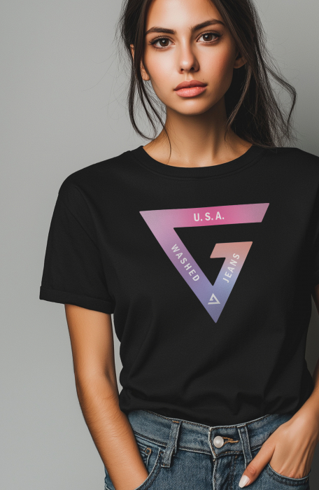 Tricou dama, USA Jeans, Negru [2]