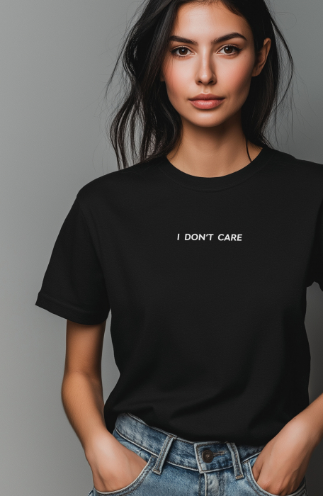 Tricou pentru dama cu imprimeu text, nu imi pasa, i don't care [2]