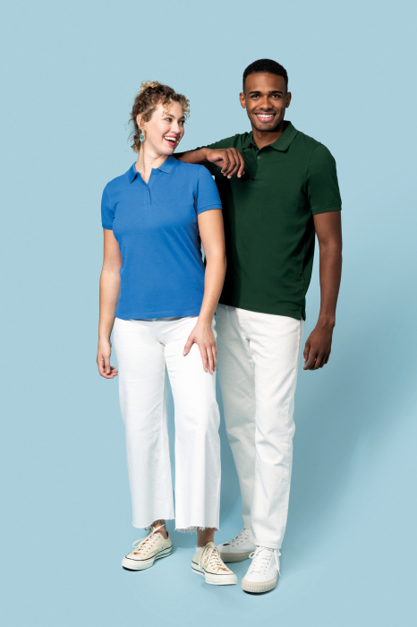 Tricou polo piqué pentru barbati, bumbac organic, sustenabil, ecologic, 180gr. Negru [6]