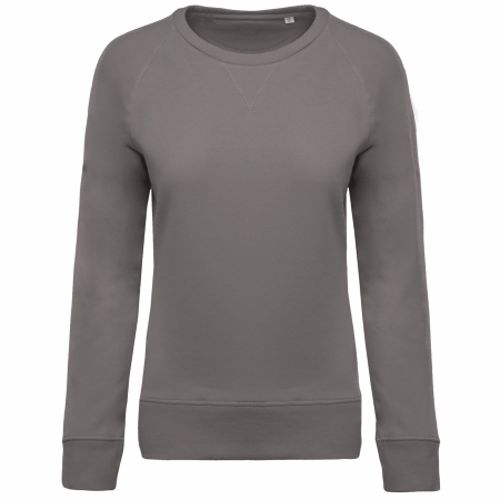 FEMEI - Bluza dama, Bumbac Organic 80%, material foarte moale flausat frantuzesc, calduroasa, croiala relaxata, lejera, Storm Grey