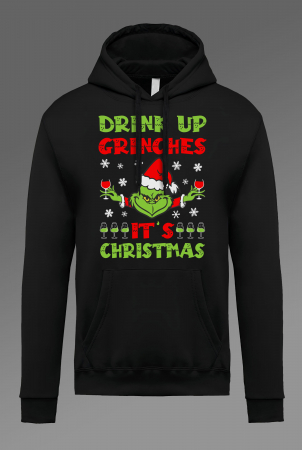 Hanorace Imprimeu Barbati - Hanorac barbati cu imprimeu, Craciun - Drink Up Grinches