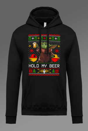 Hanorace Imprimeu Barbati - Hanorac barbati cu imprimeu, Craciun - Hold my Beer