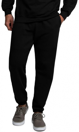 Pantaloni Barbati - Pantaloni barbati, de trening, bumbac, 2 buzunare laterale, banda elastica, prindere in talie cu snur, grosi densitate 280 g/m2, Negru