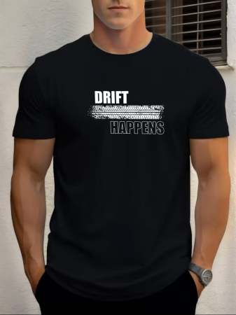 Tricouri imprimeu Barbati - Tricou Barbati Drift Happens