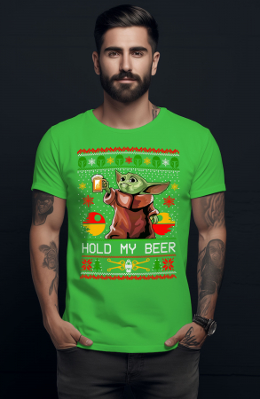 Sarbatori pentru EL - Tricou barbati, Craciun - Hold My Beer, Verde