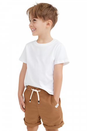 Tricouri - Tricou Copii din Bumbac Organic 100%, Material Sustenabil, Certificat Controlunion, Peta Vegan Approved, Densitate 175g/m2, Alb, 6 ani