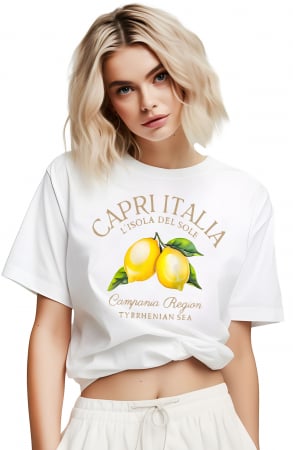 Diverse - Tricou dama, Capri Italia, Del Sole, Alb